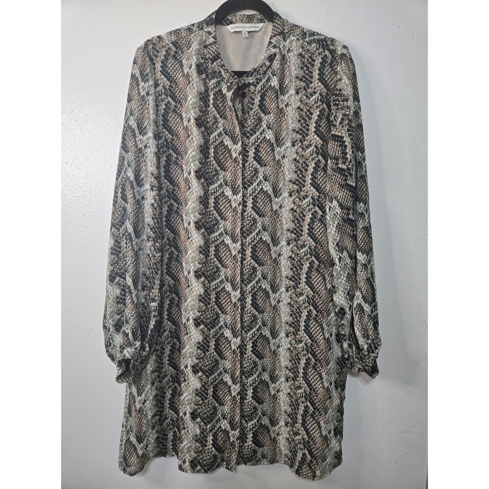 Cupcakes and Cashmere Snake Print Tunic Dress Women Large Flowy‎ Edgy